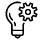 Bulb with mechanical gear representing innovation